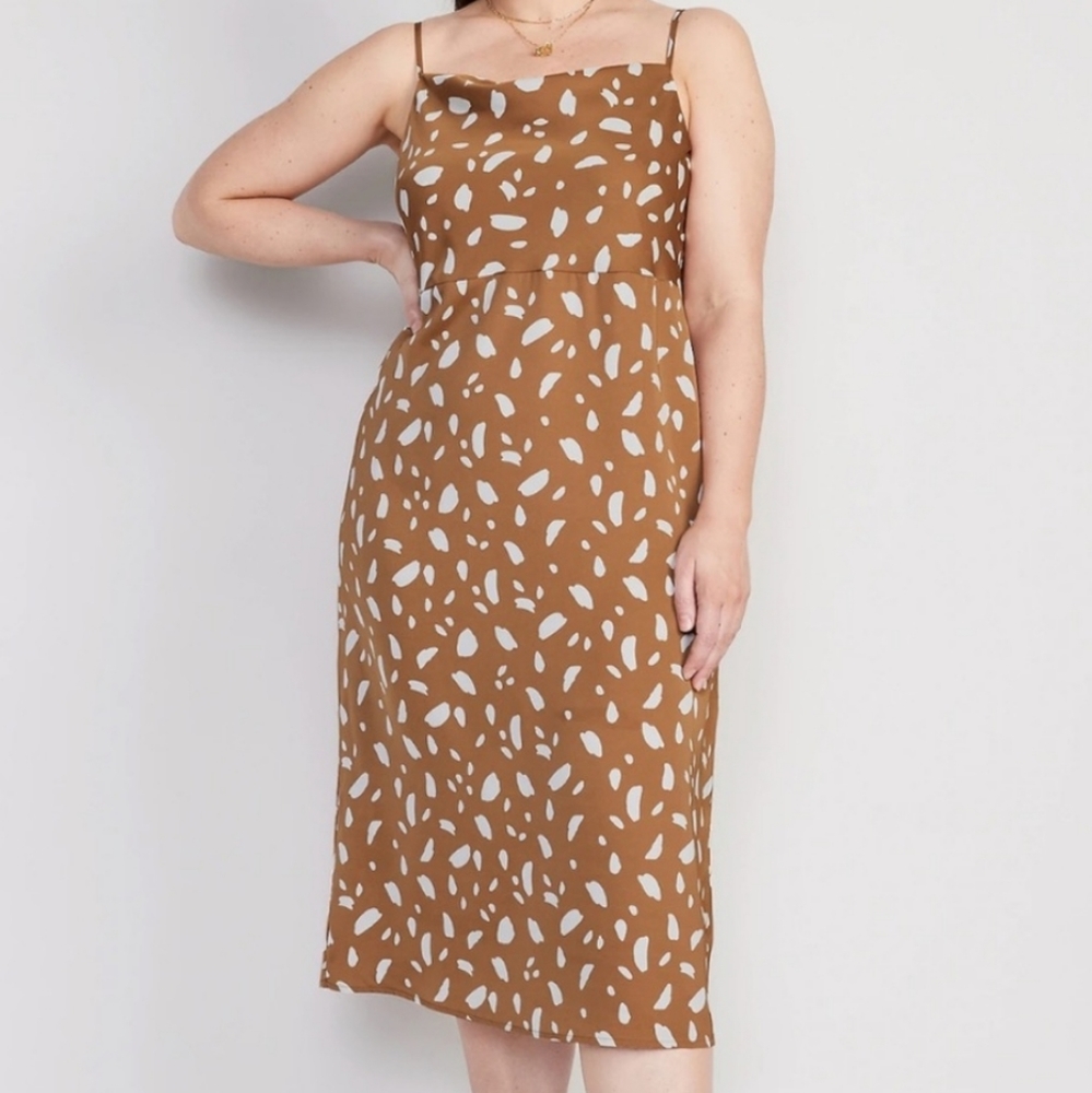 Old Navy Cowl-Neck Satin Midi Slip Dress for Women
